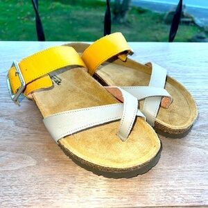 Naot Womens Fresno Leather Sand Stone Suede Size 9